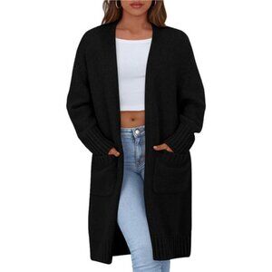 Women's Fall Long Sleeve Cardigan Sweater Open Front Loose Knitted Cardigan